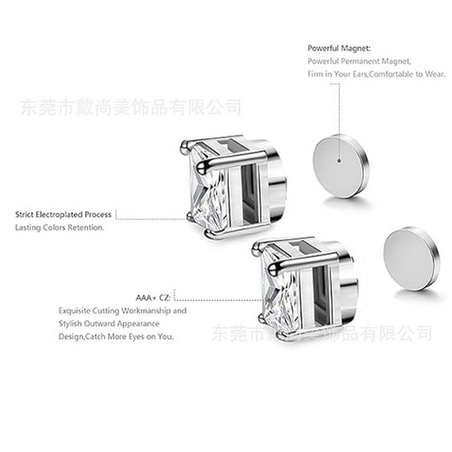 Amazon's same style non-pierced magnet ear clip magnetic earrings zircon fake earrings unisex fashionable earrings