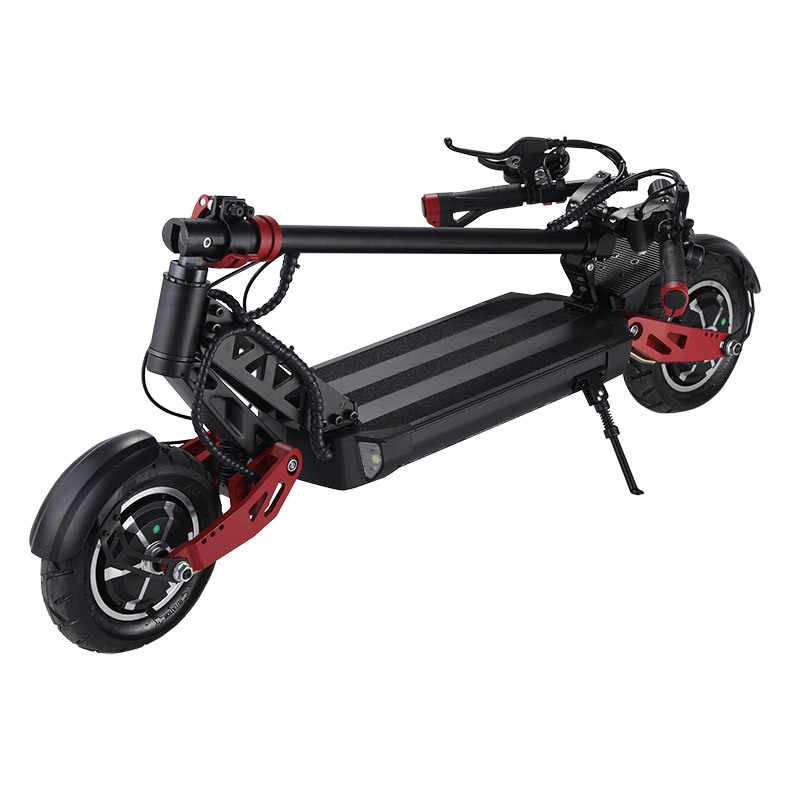 Runtu 10inch Dual-Drive Off-Road Electric Scooter Foldable Mobility Scooter for Adults and Youth Suitable for Commuting to Work