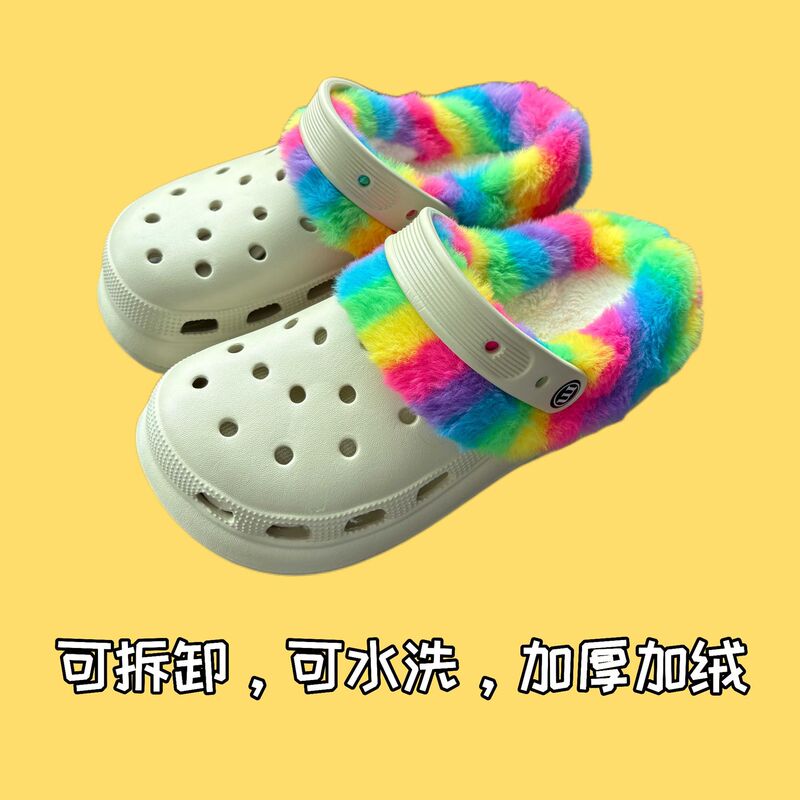 Croc Shoes Inner Lining with Fleece for Men and Women, Warm Cotton Insoles for Croc Shoes, Removable Winter Fur Covers for Couples