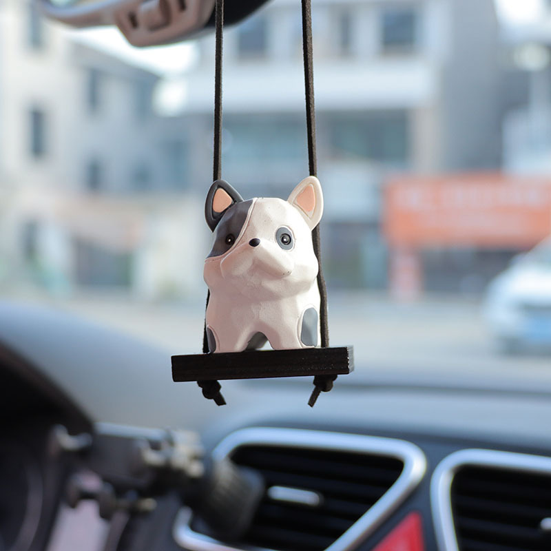 5 Wood Carving Wind Dog Ornaments Resin Cartoon Doll Car Decorations Car Rearview Mirror Pendant Pendant
