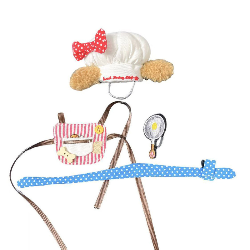 10 センチメートルベビー服卸売かわいい綿人形ドレスアップアクセサリーミニ帽子シェフ帽子エプロンセット|undefined