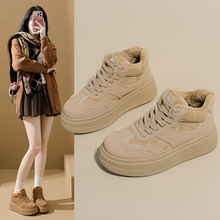 加绒高帮雪地靴女2025冬季新款学生ins韩版保暖休闲鞋棉鞋女SL20M