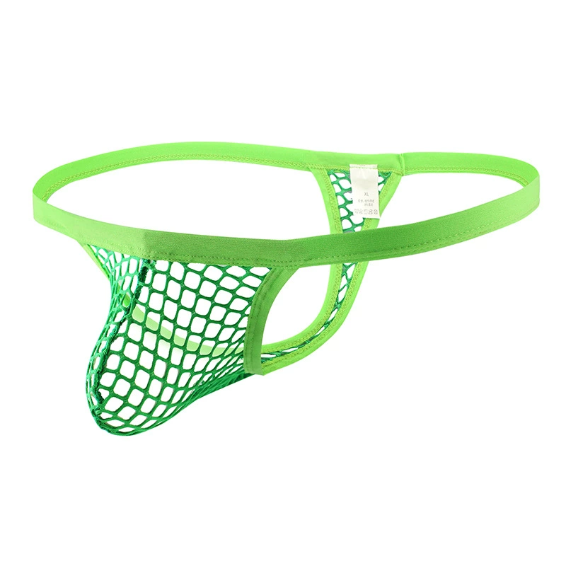 CLEVER-MENMODE Sexy Mesh Net Thong Underwear for Men, See-Through Fishnet Briefs