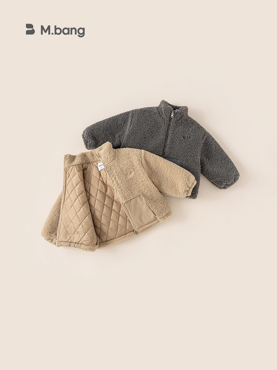 Yubao ropa para niños chaqueta de algodón para niños invierno engrosado suéter de piel ropa caliente de cuello superior cardigan