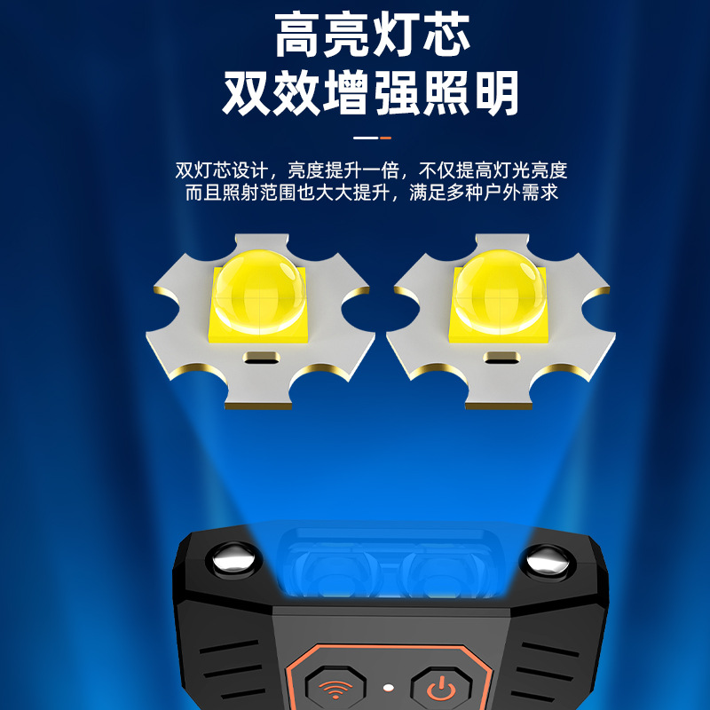 Nuevo sombrero de inducción inteligente clip de luz pesca especial noche Luz de pesca sombrero de ala luz ultra-luz cabeza-montado impermeable inducción faro