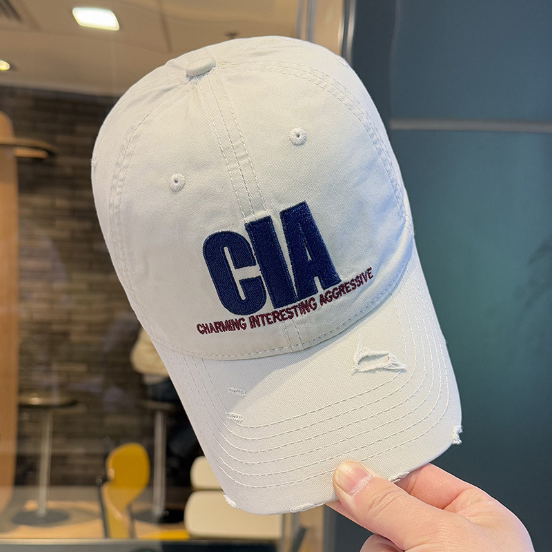 letras coreanas bordadas sombrero de béisbol para mujeres 2025 pollo nuevo estilo de moda versátil sombrero de boca de pato muestra cara pequeño sombrero solar