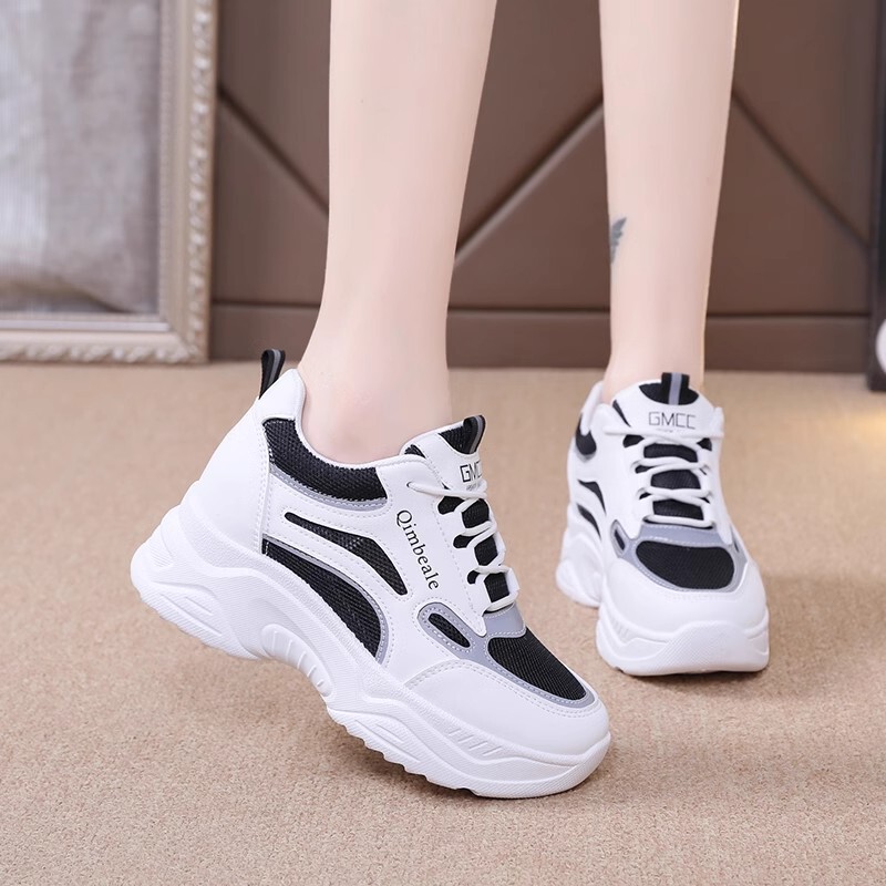 Foreign Trade Popular Sports Dad Shoes for Women in Summer, Height-Increasing Women's Shoes, Spring Versatile Casual Mesh Breathable White Shoes