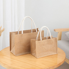 Source factory: Custom-made jute tote bags, gift bags, and laminated linen bags—logo printing available.