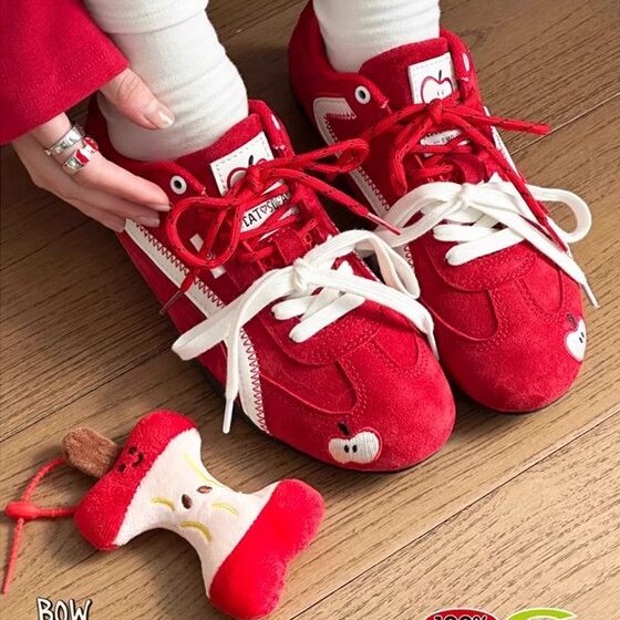 Explosions Red Apple Shoes Racing Shoes 2025 New German Training Shoes Women's Inner Height 4cm Casual Sports Forrest Gump Shoes