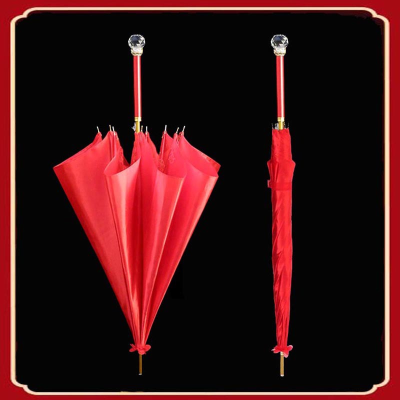 Boda paraguas rojo paraguas de la boda festivo boda novia paraguas simple mango largo estilo antiguo boda chino paraguas rojo paraguas de la boda