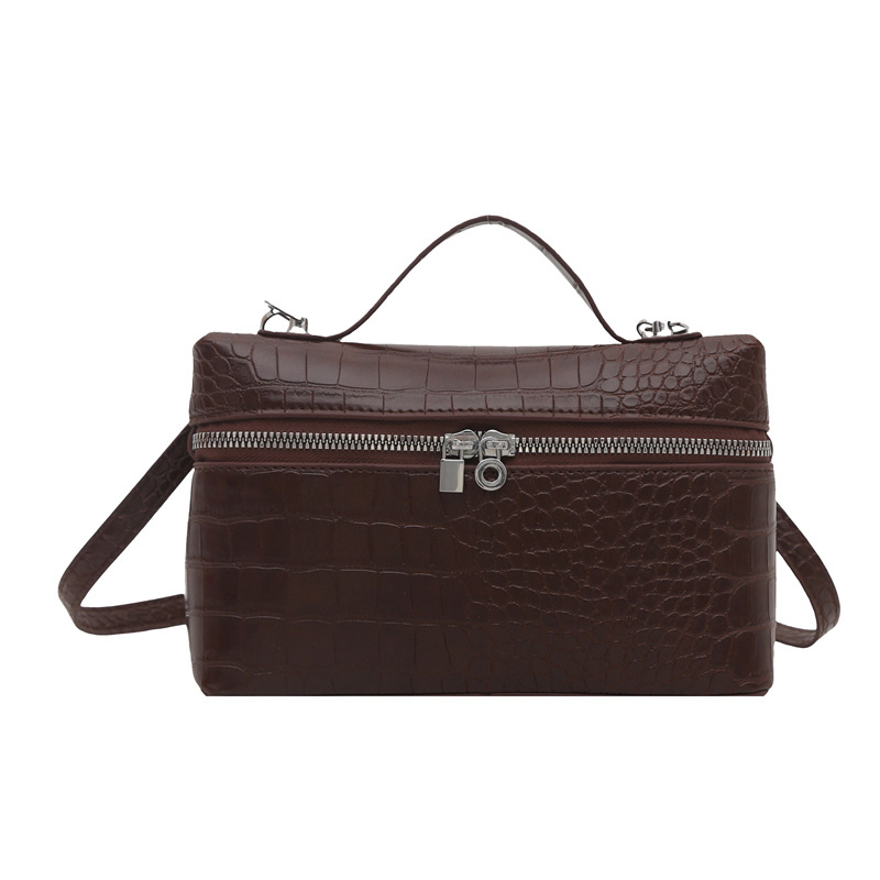 2025 textura simple bolso pequeño portátil nuevo bolso cuadrado pequeño de moda de moda bolso de mensajero de paso de alta gama