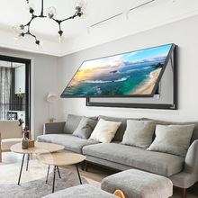 3X15轻奢抽象客厅大尺寸电表箱装饰画超长款横版沙发墙面电箱遮挡