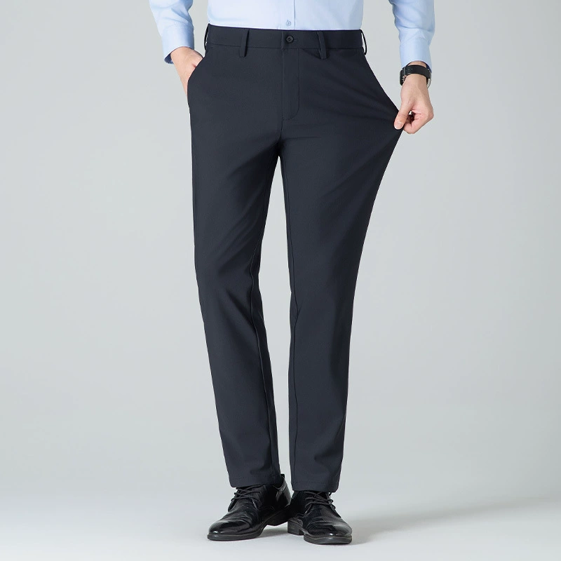 Зимние мужские брюки 2025 года, новые, высококачественные, повседневные, с флисовой подкладкой, утепленные прямые брюки, деловые брюки для мужчин