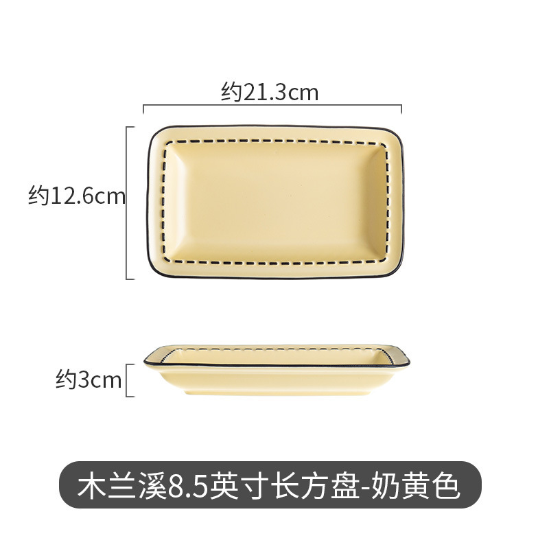 Xiaohong libro camping picnic tazón de cerámica ins estilo lindo chica corazón vajilla de cerámica plato mu Lanxi