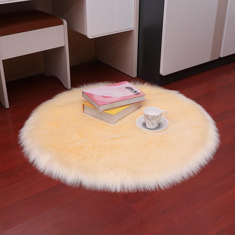 Car Carpet – Other Plush Round Australian - beige-diameter-30cm-round