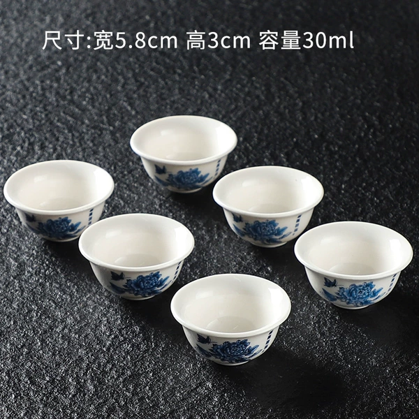 6 cups of blue color peony