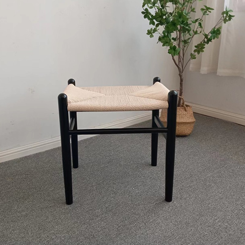 北欧网红矮凳长凳藤编茶凳中式换鞋凳梳妆凳日式民宿餐椅门口凳|undefined