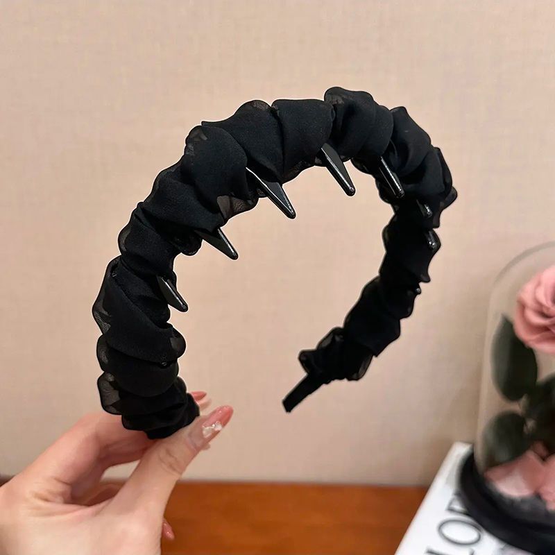 新款波浪网纱波浪发箍女日常外戴头箍高颅顶发卡碎发整理神器|undefined