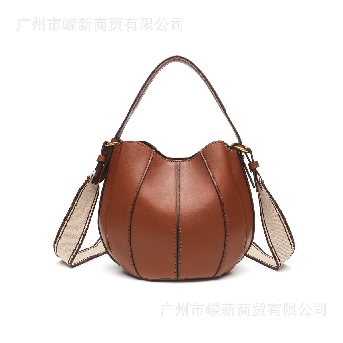 Z家2025夏季新品女包时尚百搭缉线饰束口拼接通勤手提斜挎水桶包