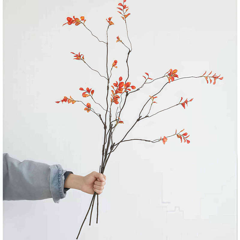 Simulation Autumn Maple Leaf Fake Flower Simulation Green Planting Autumn Leaf Ornaments Living Room Dining Table Dead Branches Silent Wind Flower Arrange Decorative Floriculture