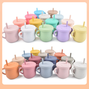✅Baby Drinking Cup Leak-proof Water Cup Straw Water Cup Baby Training Straw Water Cup Children Silicone Straw