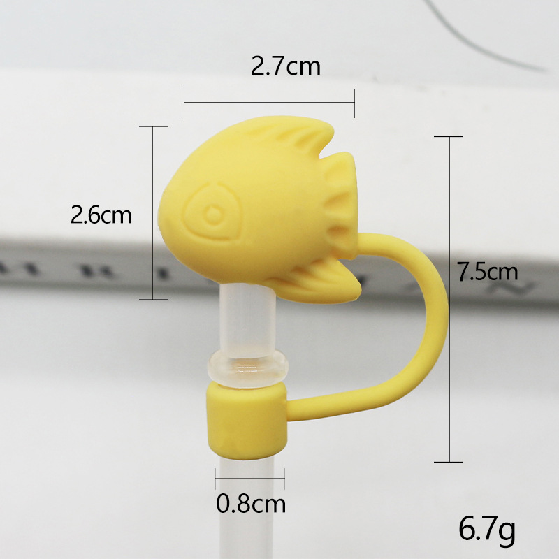 Pescado gordo amarillo de silicona de 8 mm