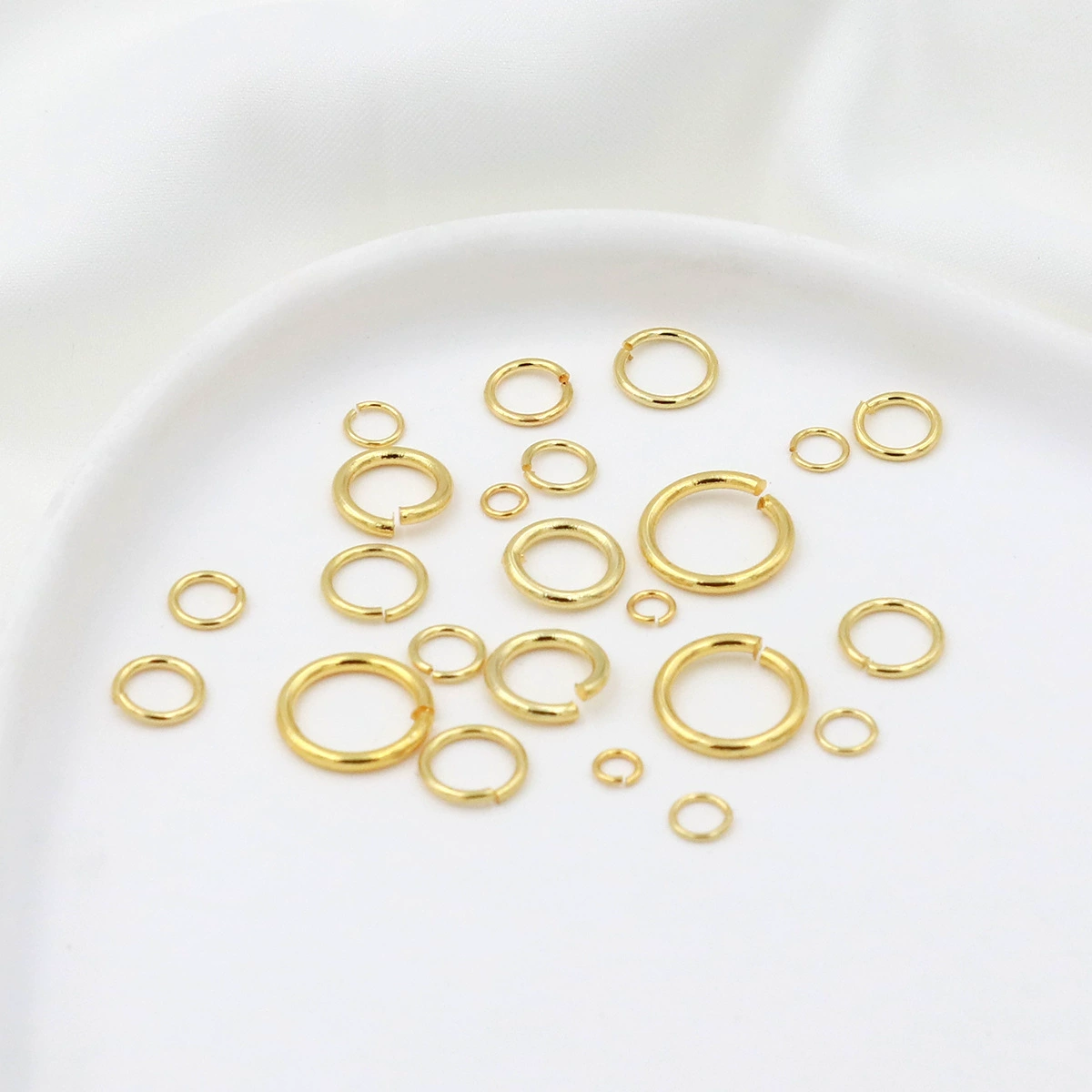 Цвет 14K пакет золотой медный одиночный круг с открытым кольцом 18K настоящее золото ожерелье соединение с плоским ртом diy серьги Аксессуары B1314