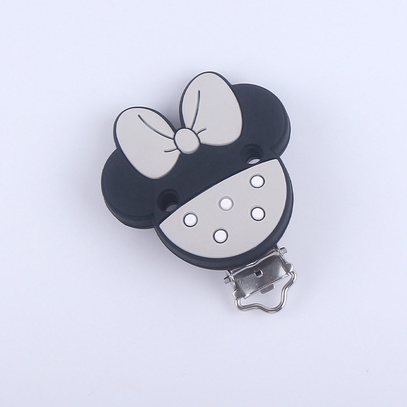 Nuevo bebé suministros de dibujos animados de silicona animal chupete clip calmante bebé chupete de silicona anti-gota clip de cadena