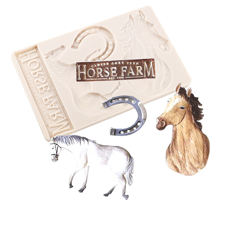 Horse de guerra molde de silicona silla de montar molde de chocolate pastel de arcilla ultra ligera para hornear