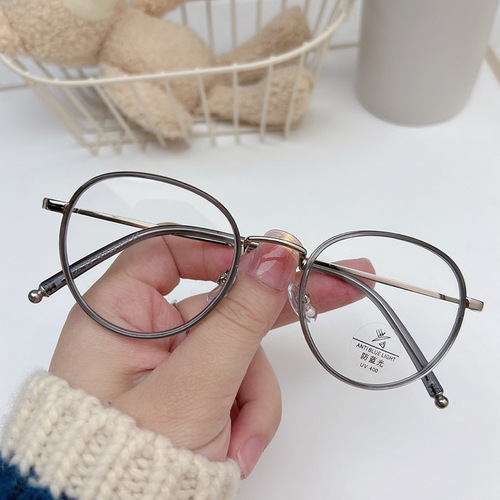 S11939 new Korean style small frame glasses Internet celebrity round frame can be equipped with prescription glasses ultra-light anti-blue light glasses frame