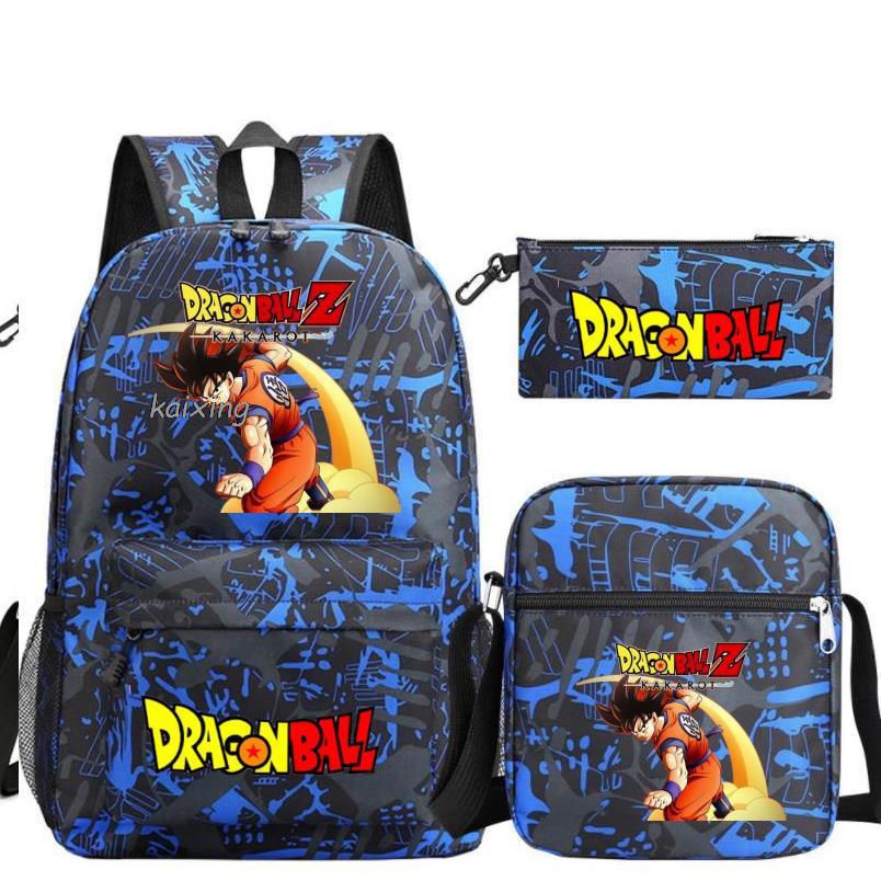 Juventud Dragon Ball mochila estudiante bolsa de hombro bolsa de viaje conjunto de 3 piezas