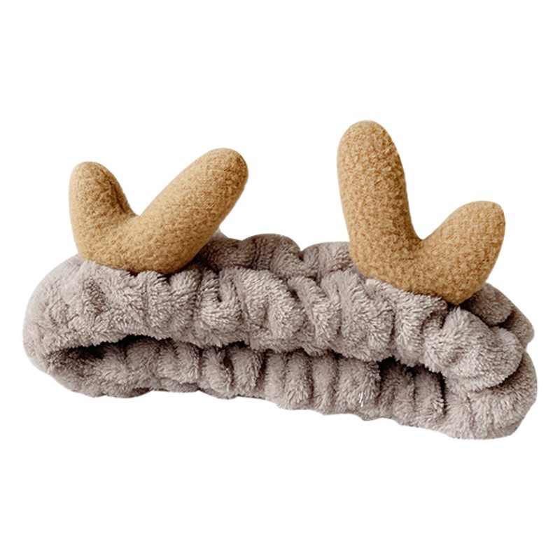 [Venta al por mayor de fábrica] 2022 de dibujos animados de algodón de estilo coreano Internet celebridad mujer franela lavado de cara maquillaje diadema