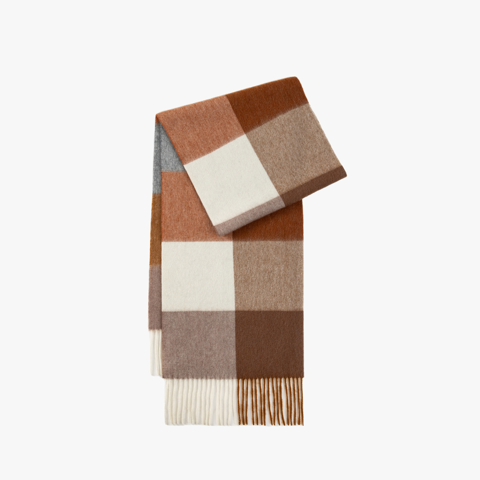 Nuevo estilo europeo y americano 100% bufanda de lana para mujer otoño e invierno chal a cuadros de alta calidad bufanda de borla simple salvaje al por mayor