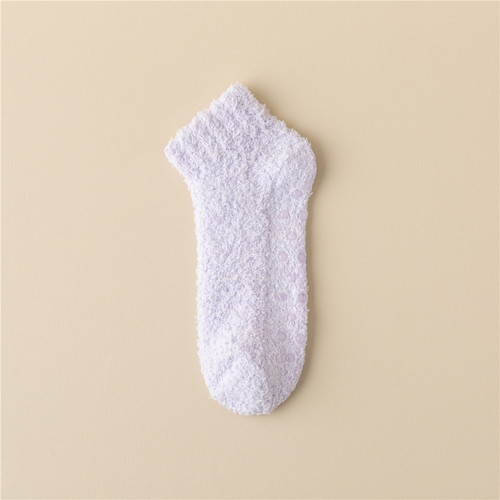 Home Socks Women's Floor Socks Dispensed Season Velvet Thickened Coral Velvet Non-Slip Carpet Socks Adults Plush Boat Socks