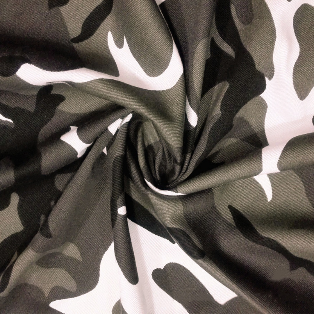 厂家现货梭织涤棉迷彩面料密度高TC服装布料印花户外厚实面料