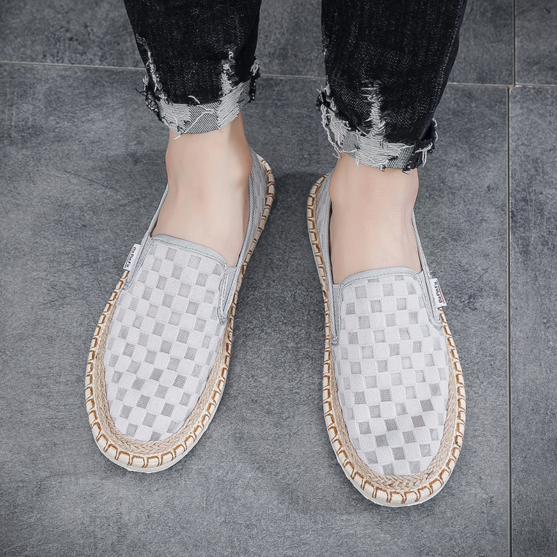 Zapatos de verano para hombre, estilo transfronterizo, 2025, nuevos, sin cordones, de malla transpirable, tipo pescador, estilo antiguo de Pekín, de lona