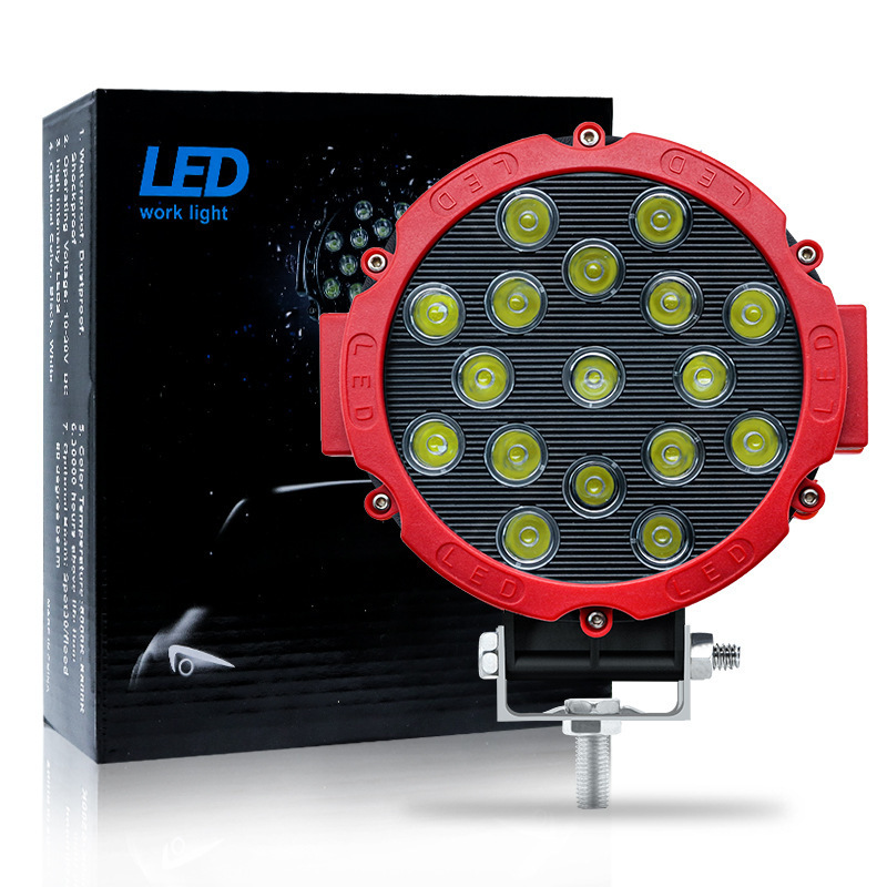 7inch 車の LED ワークライトラウンド外部補助ライトハイパワー 51 ワット修正された点滅スポットライトルーフライト|undefined
