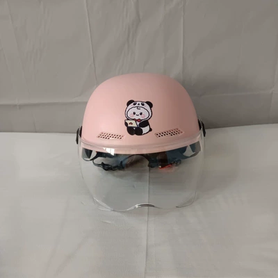 Motosiklet kaskı (dəbilqə) helmet four seasons can be equipped - adult-light-pink-no-11-hd-short-lens