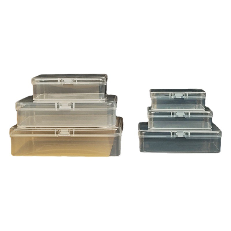 Wholesale transparent PP box rectangular parts box packaging empty box desktop storage box object finishing box plastic box