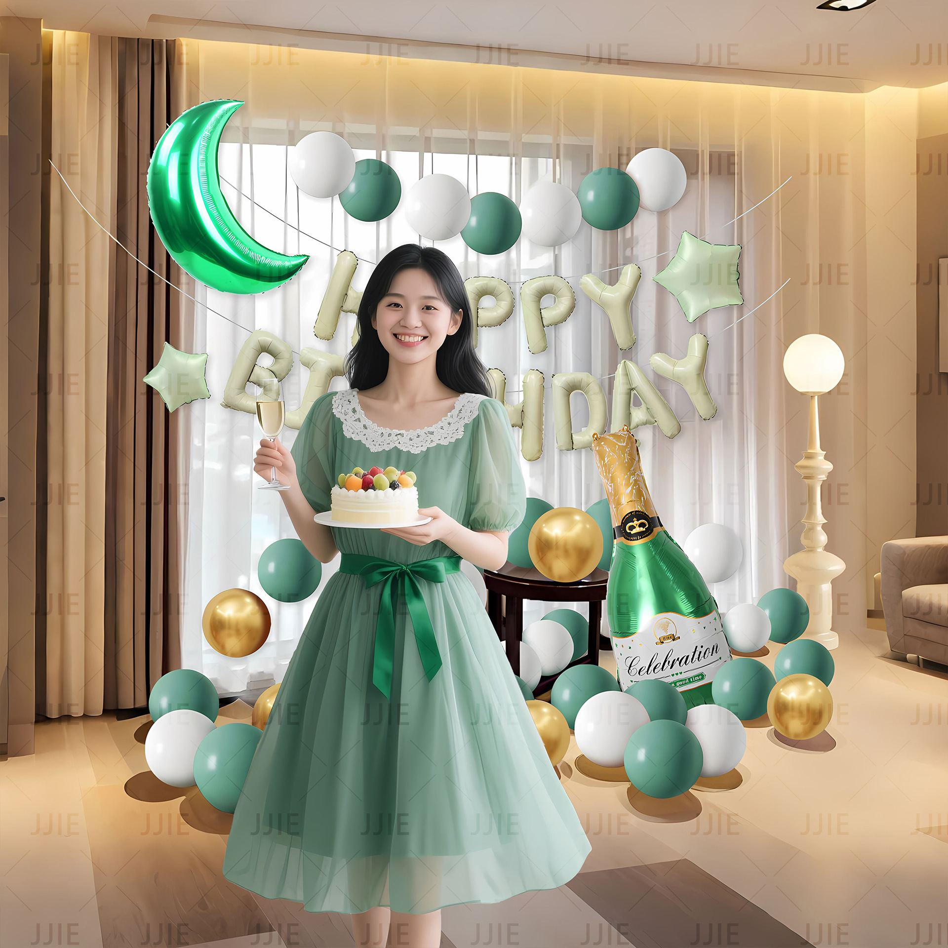 Decoración de cumpleaños, decoración de escenas, fiesta, niños, niñas, globos de un año, pared de fondo, celebridades de Internet, regalo para adultos de 18 años