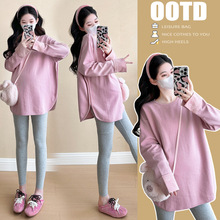 实拍是~2025春装品质新款孕妇装宽松时尚潮妈休闲大码新中式T恤