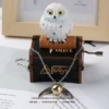 Hand-cranked music box + blue cat + snitch necklace (silver color)