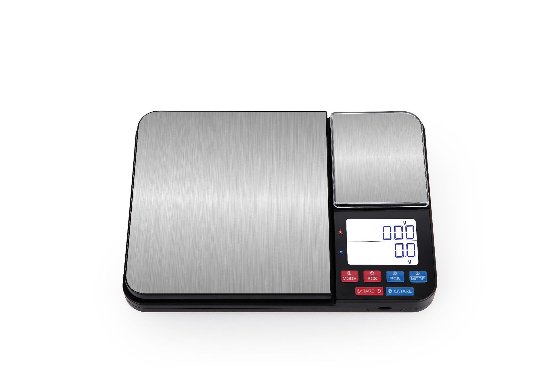 不锈钢厨房秤家用电子称 双量程 双台面 0.1和0.01G 双量度可选