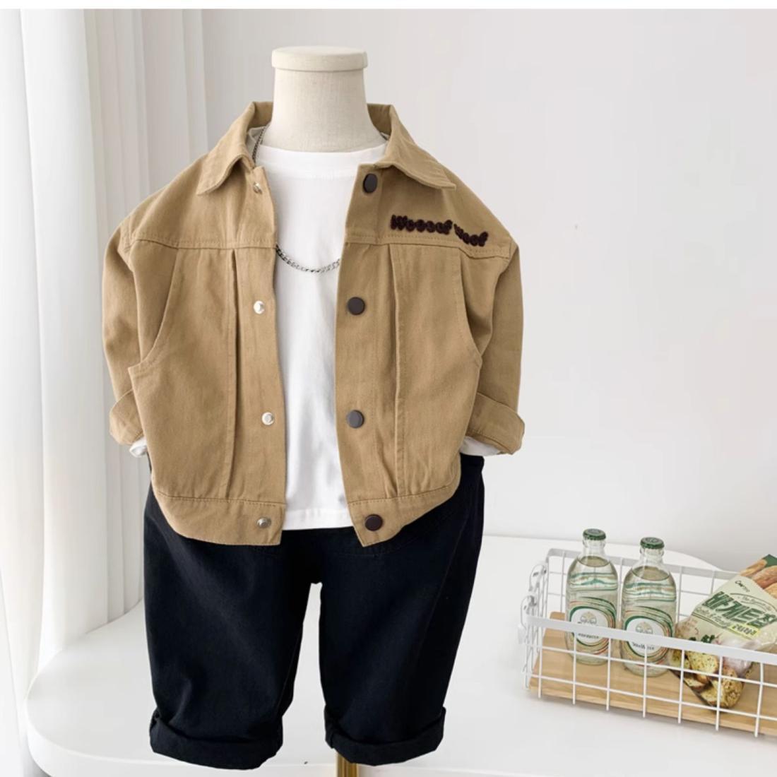 Casual Letter Solid Color Cotton Boys Outerwear display picture 1