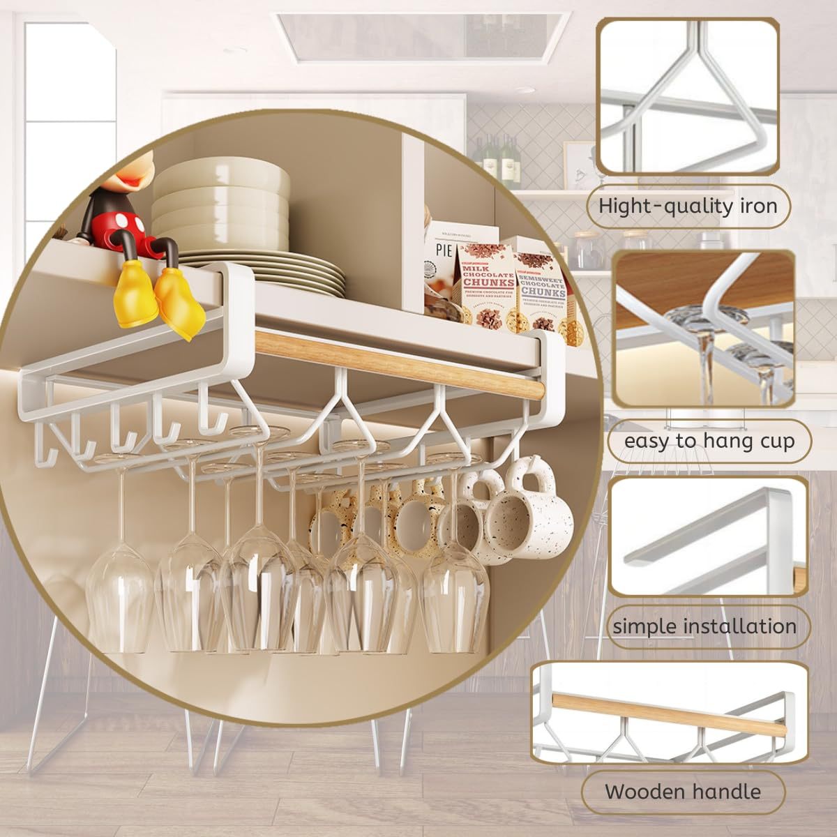 Amazon tazas almacenamiento sin agujeros colgando tazas de drenaje tazas marcadores tazas de vino rack de almacenamiento rack