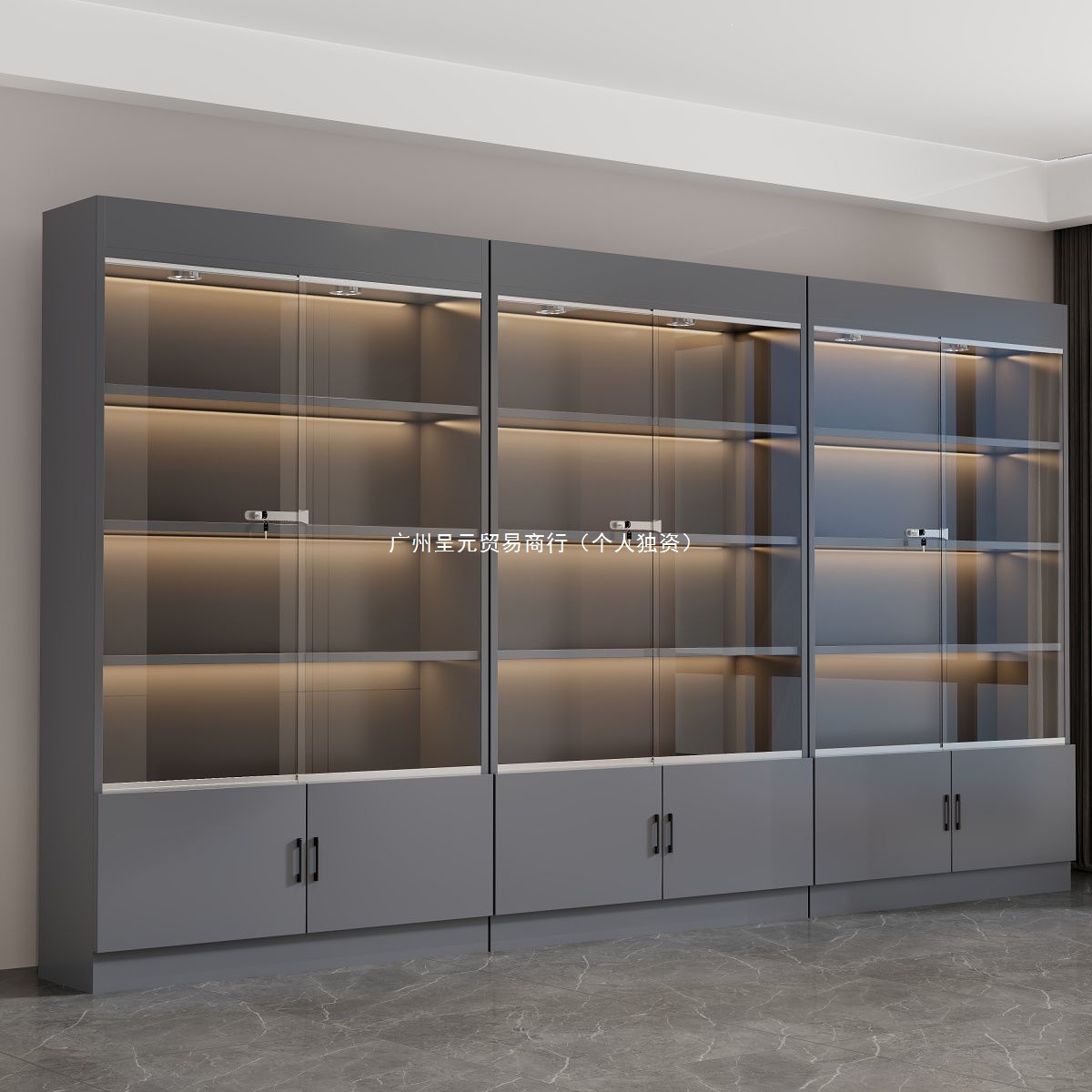 Display cabinet shelves for supermarkets and convenience stores, new model display racks for tobacco and alcohol, supports custom glass doors for product display cabinets