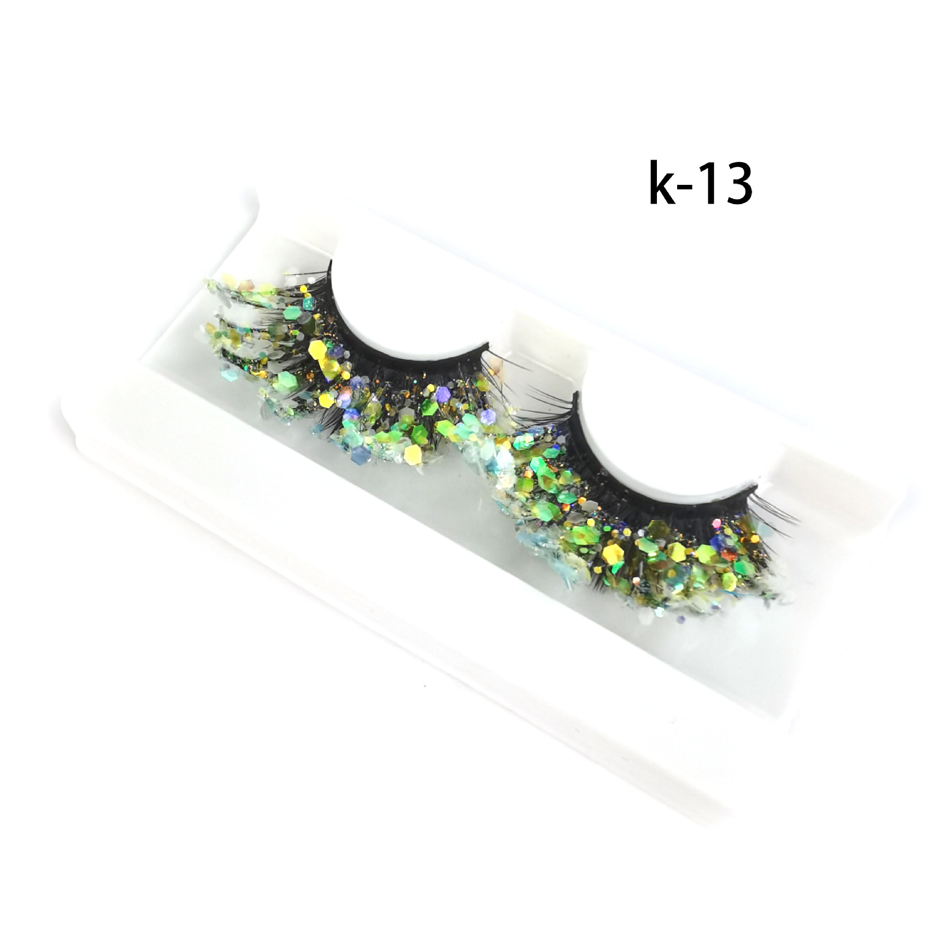 25mm color luminoso 3D pestañas postizas maquillaje natural etapa maquillaje brillo lentejuelas diamante grueso exagerado pestañas europeas y americanas