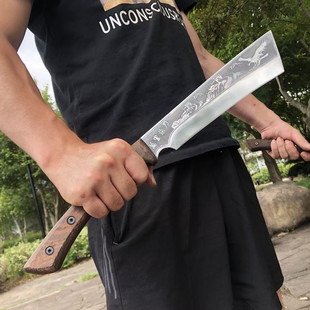 Longquan chivalrous Hall forging firewood knife Pengcheng Wanli sickle integrated handle sharp durable Shangshan chopping firewood chopping bamboo