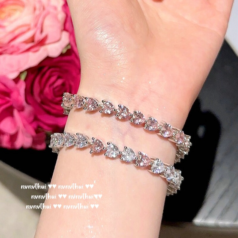 Monet Garden double flower gem bracelet water spirit water spirit plated 18K gold rich woman love zircon bracelet