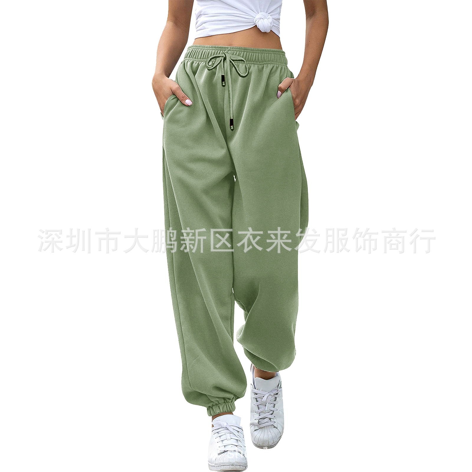 2023 Amazon japonés suéter pantalones de cintura alta harén de bolsillo de las mujeres Pantalones deportivos casuales 9 color 5 tamaño image 9